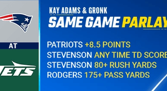 Kay Adams and Gronk FanDuel Same Game Parlay for Patriots vs. Jets on 9/19/24